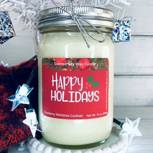 Cranberry Mistletoe Cocktail Scented Soy Candle