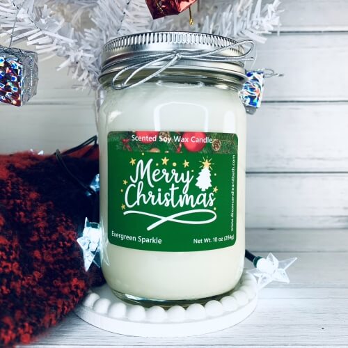 Evergreen Sparkle Scented Soy Wax Candle