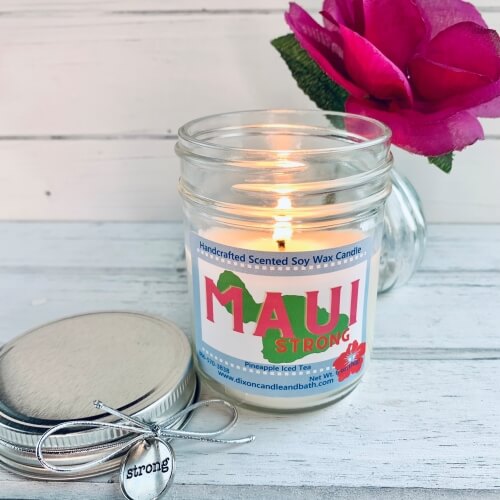 Pineapple Iced Tea Scented Soy Candle for Charity Maui Strong