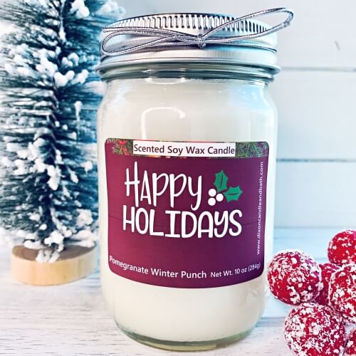 Pomegranate Winter Punch Scented Soy Candle
