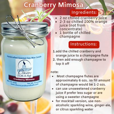 Drink Recipe Inspiration Behind the Cranberry Mimosa Scented Soy Candle